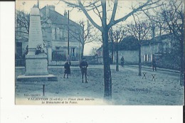 VALENTON  94   La Place Jean-Jaures-Animée Monument Et La Poste - Valenton