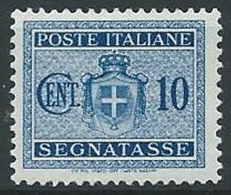 1945 LUOGOTENENZA SEGNATASSE 10 CENT NO FILIGRANA MNH ** - T70 - Postage Due