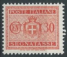 1945 LUOGOTENENZA SEGNATASSE 30 CENT NO FILIGRANA MNH ** - T79 - Portomarken