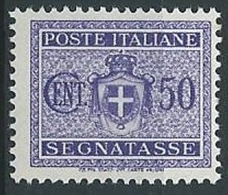 1945 LUOGOTENENZA SEGNATASSE 50 CENT NO FILIGRANA MNH ** - T79 - Strafport