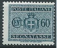 1945 LUOGOTENENZA SEGNATASSE 60 CENT NO FILIGRANA MNH ** - T70 - Impuestos