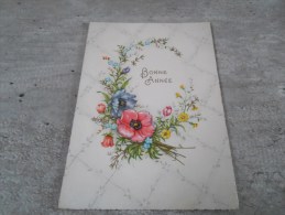 Carte  De  Bonne Année Avec  Des Fleurs - Nieuwjaar