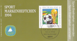 Deutschland 1994 Markenheft Für Den Sport Football Fussbal Weltmeisterschaft USA - 1994 – Stati Uniti