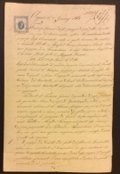 ARQUA' POLESINE 1868  - MARCHE DA BOLLO TRANSIZIONE(UNA VARIETA' BB)  SU DOCUMENTO MANOSCRITTO CON SPLENDIDI SIGILLI - Other & Unclassified