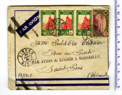 Enveloppe Niger 1936 Griffe "PAR AVION DE ZINDER A MARSEILLE" - Brieven En Documenten