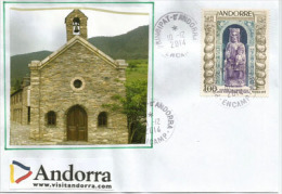 Bureau De Poste Du Village D'Encamp. Vierge De Canolich Du XII Ième Siècle.,belle Lettre Adressée En Espagne. - Storia Postale