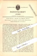 Original Patent - Julius Braun In Mratin B. Mieschitz / Mesice , 1884 , Dynamo-elektrische Maschine !!! - Boehmen Und Maehren