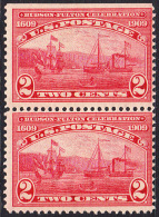 !a! USA Sc# 0372 MNH Vert.PAIR (top Side Cut / A2) - Hudson-Fulton Celebration - Neufs