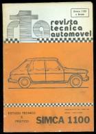 1983 RTA REVISTA TECNICA AUTOMOVEL SIMCA 1100 MAGAZINE - Transportes