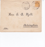 Finlande Entier Postal, Enveloppe Privée , 20 Pen Jaune, Ystad 1899 - Interi Postali
