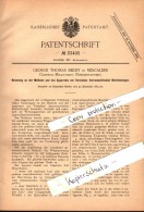 Original Patent - G.Th. Beilby In Mid Calder / Mid Cauder , 1884 , Apparatus For Thermometric Determination , Scotland ! - West Lothian