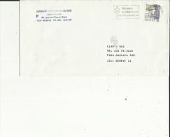 Enveloppe Flamme Timbrée De (Aide Suisse Au Tuberculeux Et Maladies Pulmonaires) Exp: Garage Cheval-Blanc Mr Jesus Nunez - Postage Meters