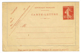 Carte-lettre Date 215 10c Semeuse Lignée Rose : Neuf - Cartoline-lettere