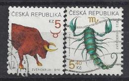 Czech-Republic  1999  Zodiac Signs (o) Mi.240-241 - Gebruikt