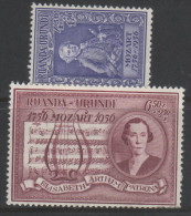 Ruanda-Urundi. Mozart. 1956. MNH Set . SCV = 12.50 - Unused Stamps