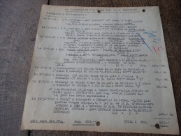 Transports Du 07 Au 31 Mai 1945 De La Firme Des Produits Réfractaires Par Chemin De Fer Avec N° Des Wagons Et Destinatio - Spoorweg