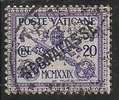 VATICANO VATIKAN VATICAN 1931 SEGNATASSE POSTAGE DUE TASSE CONCILIAZIONE SOPRASTAMPATO OVERPRINTED CENT. 20 USATO USED - Portomarken