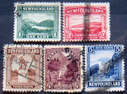 NEWFOUNDLAND 1923 Views Set Of 5 USED Scott131-135 CV$5 - 1908-1947