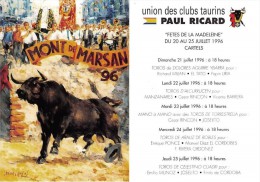 TTBE Superbe Illustration Corrida De Mont De Marsan 1996 Taureau Fête Populaire - Clubs Taurins Paul Ricard - Corrida