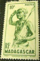 Madagascar 1946 Native With Spear 10c - Used - Gebruikt