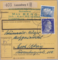 Luxemburg 1943-09-07 Luxemburg 1 Paketkarte Nach Esch - 1940-1944 Occupazione Tedesca