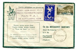 Polynésie - Première Liaison TAI - FRANCE POLYNESIE - 28 Septembre 1958 - R 1552 - Cartas & Documentos