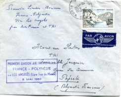 Polynésie - Premier Vol TAI - FRANCE POLYNESIE Via LOS ANGELES - 5 Mai 1960 - R 1559 - Cartas & Documentos