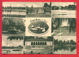 162420 / ZWICKAU ( Saxony ) - SWAN SCHWANENTEICH , Rowing  , SUMMER MUSIC SCENE - Germany Deutschland Allemagne Germania - Zwickau