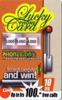 SUISSE PREPAID  PHONEXION LUCKY CARD MANCHOT MACHINE A SOUS CASINO  EDITION LIMITE 10CHF  UT - Jeux