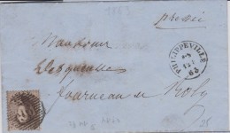 Belgique Lettre N°14 PHILIPPEVILLE 12-8-1863 Vers Roly Dans Le Même Canton: Pas De Cachet D'arrivée TTB - Collections (en Albums)