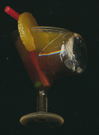 MAGNET : COUPE A DESSERT, Fruits, Sirop, Paille, Verre - Other & Unclassified