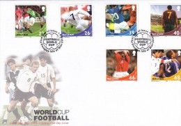 Isòe Of Man 2002 - FDC Serie 6 Val.  Mondiali Calcio Corea Del Sud 2002 - 2002 – Zuid-Korea / Japan