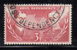 New Zealand - Ross Dependency Used Scott #L6 3c Ernest H. Shackleton, Robert F. Scott - Polar Exploradores Y Celebridades