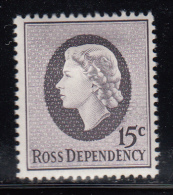 New Zealand - Ross Dependency MH Scott #L8 15c Queen Elizabeth II - Neufs