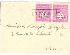 3156 Carte De Visite Arc De Triomphe 3 F Lilas Yv 711 - Brieven En Documenten