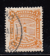 New Zealand Used Scott #OY19 2p Lighthouse, Yellow - Used Stamps