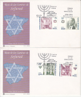 12642- JEWISH CULTURAL LEGACY, SEFARAD ROADS, COVER FDC, 2X, 1998, SPAIN - Judaisme