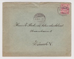 SUISSE ENVELOPPE FRIBOURG 28 DÉCEMBRE 1894 VERS ZURICH - Covers & Documents