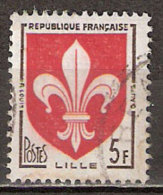 Timbre France Y&T N°1186 (08) Obl.  Armoirie De Lille.  5 F. Brun-noir Et Rouge. Cote 0,15 € - 1941-66 Coat Of Arms And Heraldry