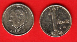 Monnaie  De Circulation Belgique (réf 115) 1 Franc Acier,type Elstrom + 1997 Fl + - 1 Franc