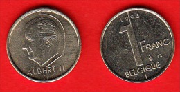 Monnaie  De Circulation Belgique (réf 116) 1 Franc Acier,type Elstrom + 1998 Fr + - 1 Franc