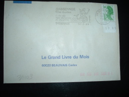 LETTRE TP LIBERTE DE GANDON 1,80 BORD DATE 10.85 OBL.MEC.10-3-1986 SASSENAGE ISERE (38) - 1982-1990 Liberty Of Gandon
