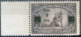 YUGOSLAVIA - JUGOSLAVIA -  ERROR OVPT I- Ovpt.  " 9 Din "  - **MNH - 1922 - Ungebraucht