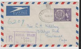 SRO005/ RHODESIEN - Royal Tour 1953 By ROYAL TRAIN  Through S. Rodesia, Luftpostbrief - Southern Rhodesia (...-1964)