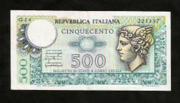 REPUBBLICA ITALIANA - 500 Lire MERCURIO (Decr. 05 / 06 / 1976 E 20 / 12 / 1976) - 500 Liras