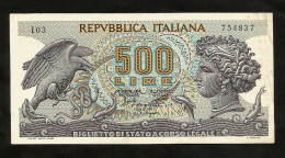 REPUBBLICA ITALIANA - 500 Lire ARETUSA (Decr. 20 / 06 / 1966) ITALIA - 500 Lire