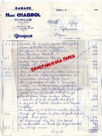 87 - CHALUS - FACTURE  HENRI CHABROL - GARAGE PEUGEOT - 1955 - 1950 - ...