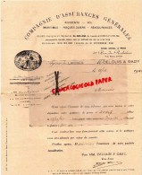 87 - LIMOGES - COMPAGNIE ASSURANCES GENERALES MARITIMES- DELOUIS- GADY- 5BIS- RUE GAL CEREZ-1941- PARIS - Bank En Verzekering