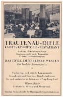 Original Werbung - 1926 - Trautenau-Diele , Berlin , Kaffee , Konditorei , Restaurant , Nikolsburger Platz !!! - Wilmersdorf