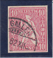Suisse  Helvetia Assise Non Dentelée, Yvert N 51 ND, Obl St Gallen - Used Stamps